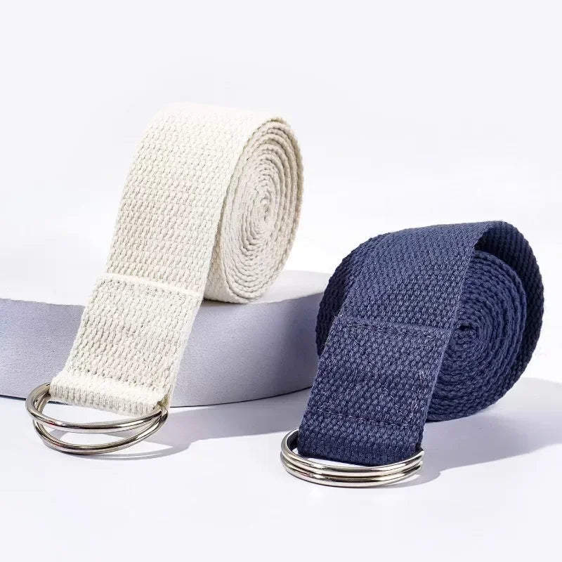 Cotton Yoga Strap D Ring Adjustable Flexibility Stretching Exercise Aid