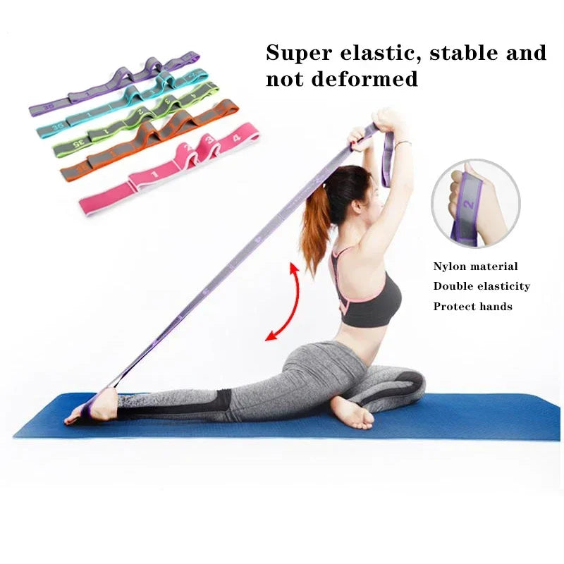 Yoga Pull Strap Belt Elastic Resistance Band Pilates Dance Stretching