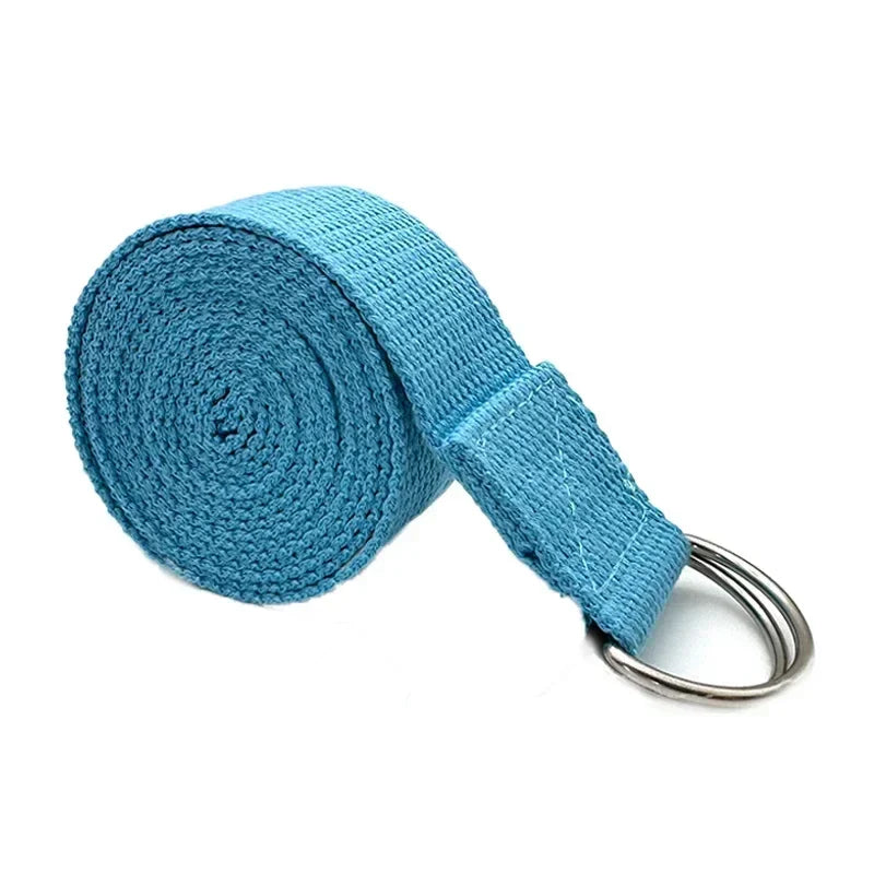 Cotton Yoga Strap D Ring Adjustable Flexibility Stretching Exercise Aid