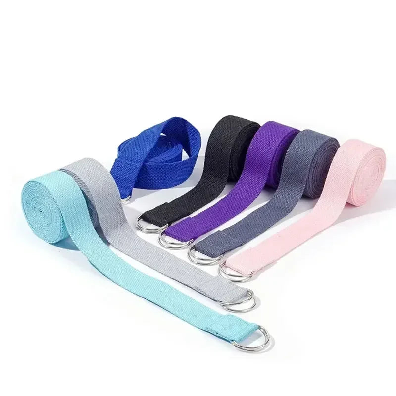 Cotton Yoga Strap D Ring Adjustable Flexibility Stretching Exercise Aid