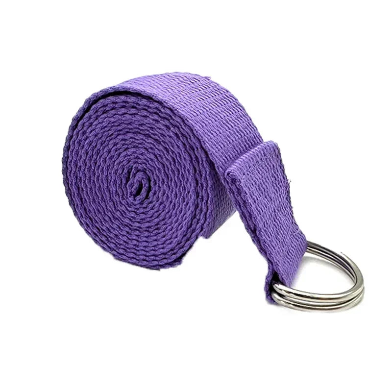 Cotton Yoga Strap D Ring Adjustable Flexibility Stretching Exercise Aid