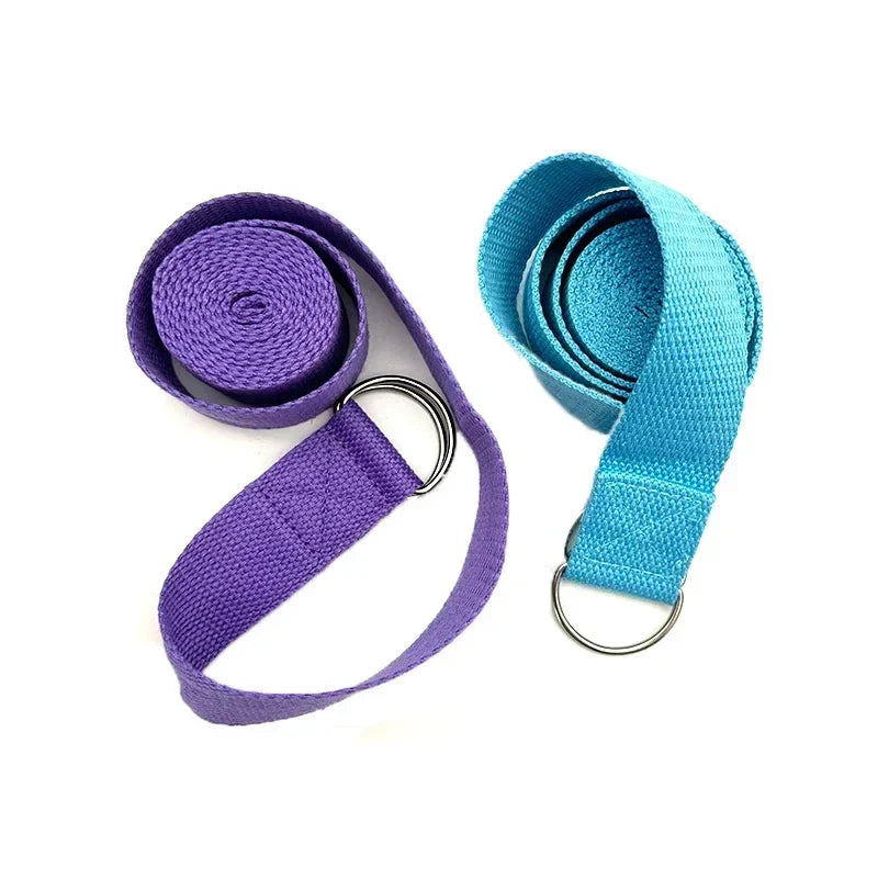 Cotton Yoga Strap D Ring Adjustable Flexibility Stretching Exercise Aid