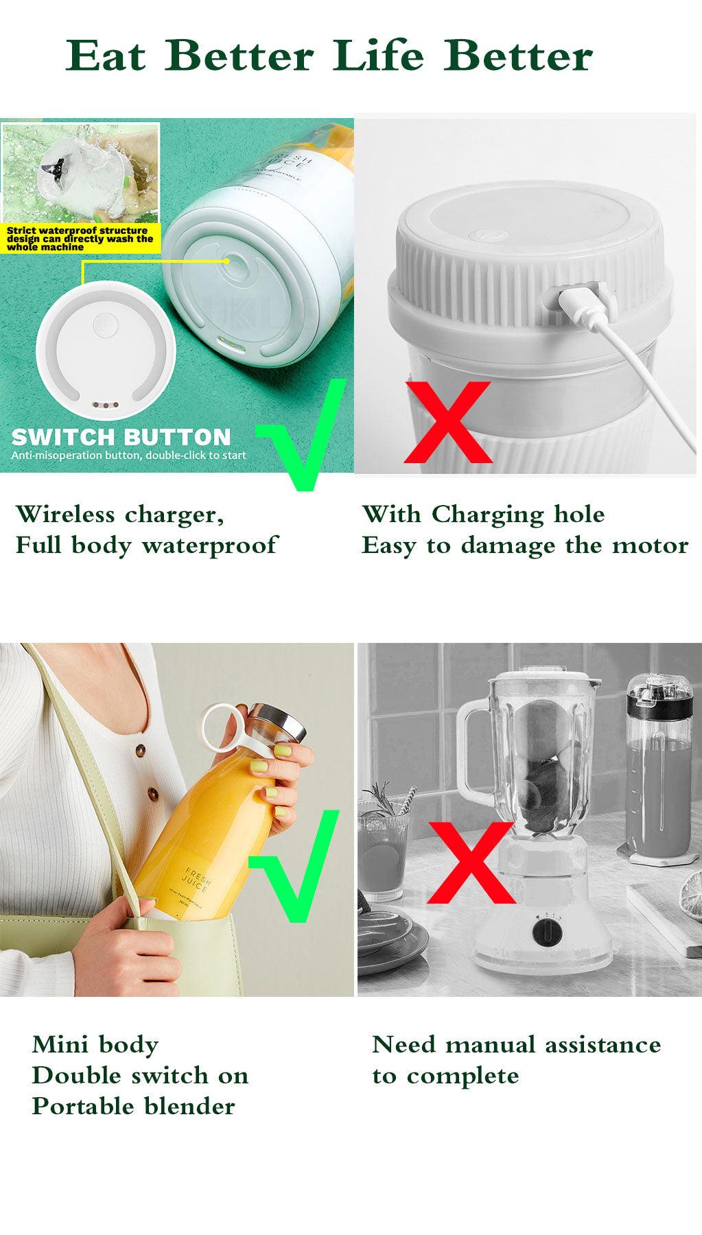 Portable Wireless Blender Juicer Bottle Mini Fruit Juice Mixer Machine