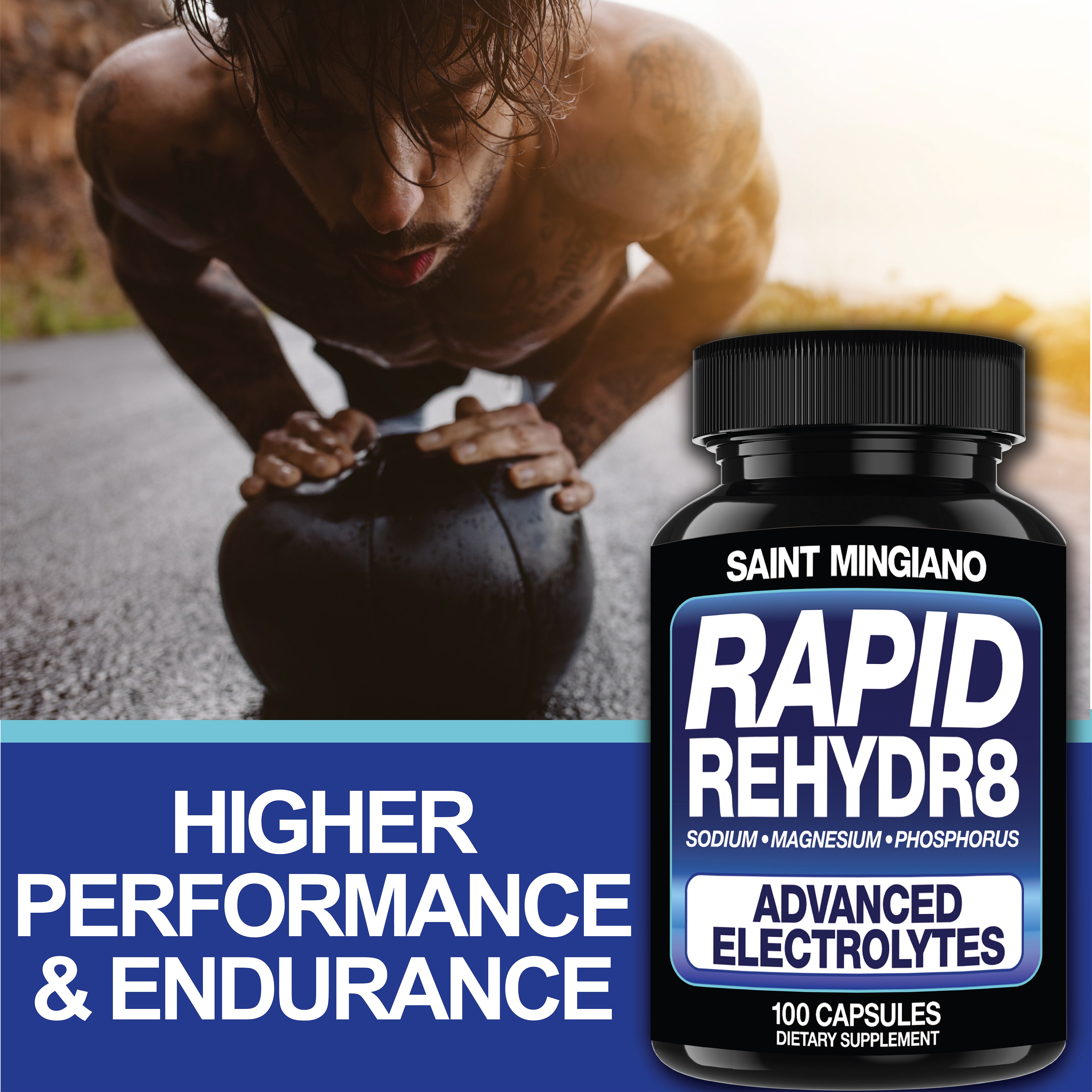 Rapid Rehydr8 Electrolyte Capsules Muscle Recovery Cramp Support Hydration Supplement