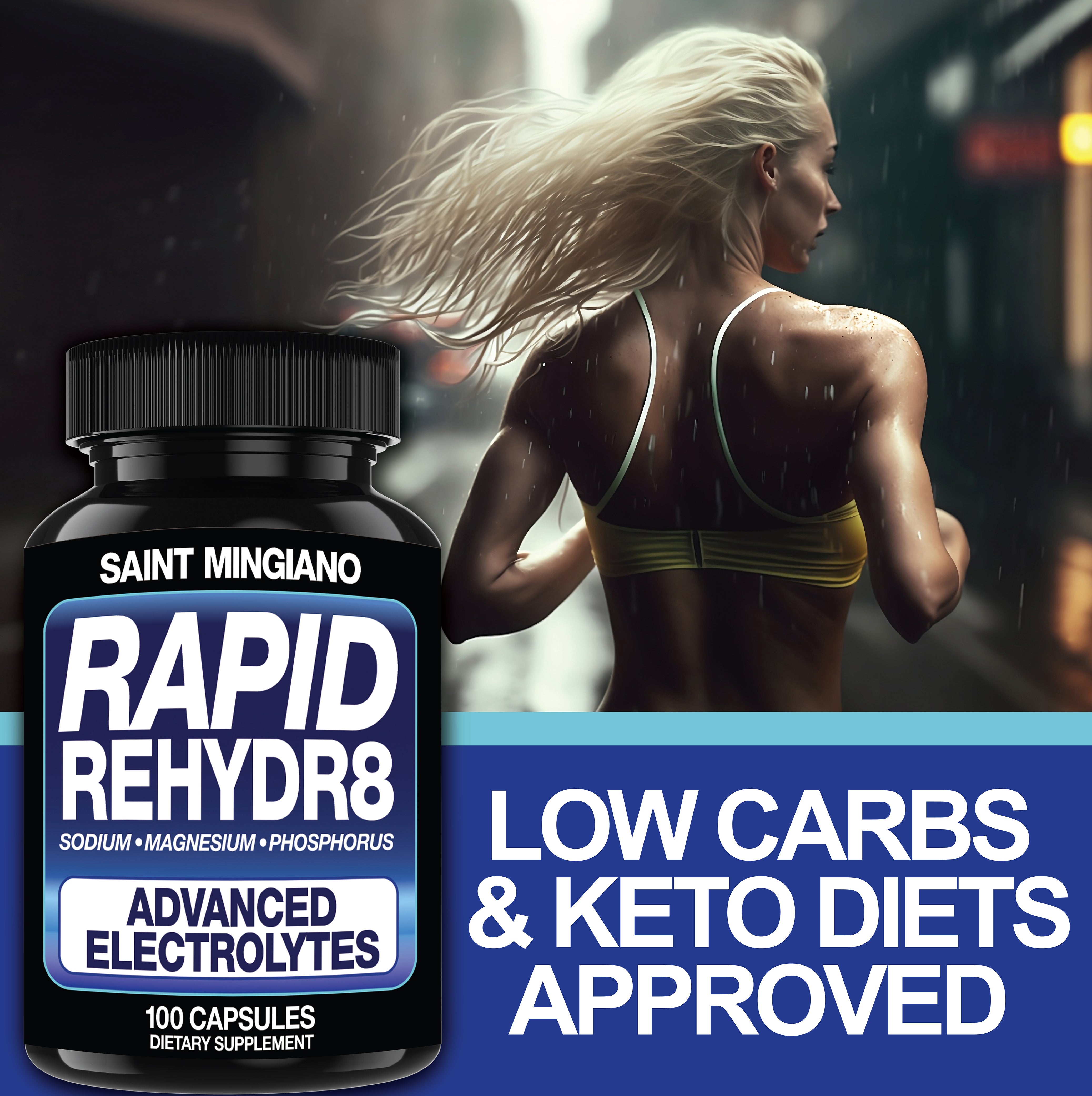 Rapid Rehydr8 Electrolyte Capsules Muscle Recovery Cramp Support Hydration Supplement